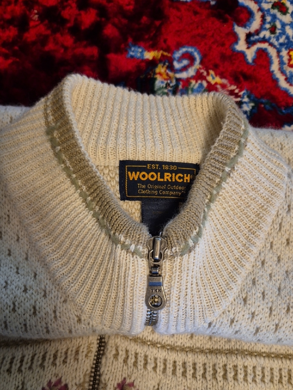 Woolrich Womens Floral Knit Full Zip Sweater Vest. Sz.L.(#2013D) vintage 90's. - Picture 15 of 16